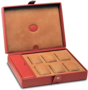 Underwood London - Premium 6-Unit Leather Watch Box with Separate Compartment | Model UN232/TAN