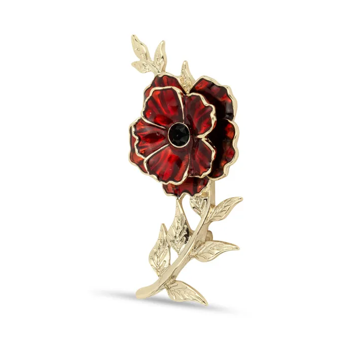 Vintage Floral Poppy Brooch