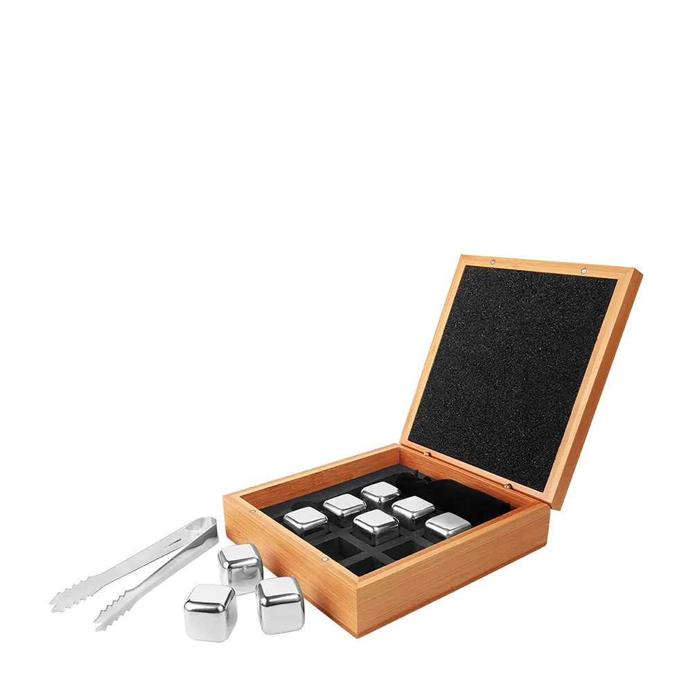 Whiskey Stone Set in Bamboo Case